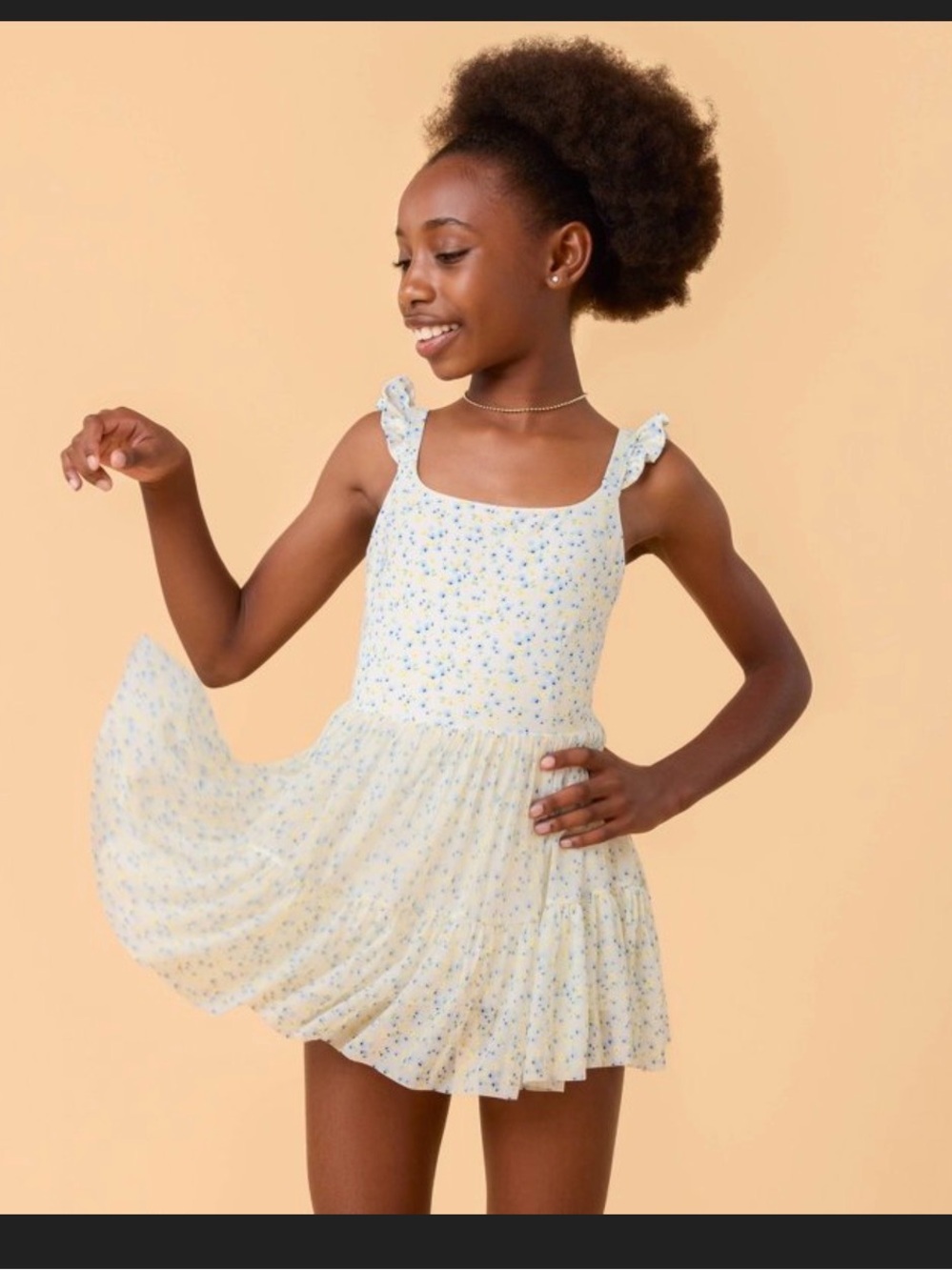 Blogilates -  Girls' Mommy & Me Ballerina Ruffle Dres White
